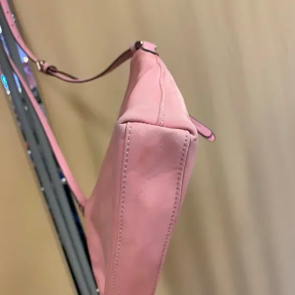 KATE SPADE Jae Flat Nylon Crossbody Bag Pink Leather Strap Exterior Marks - Picture 8 of 12